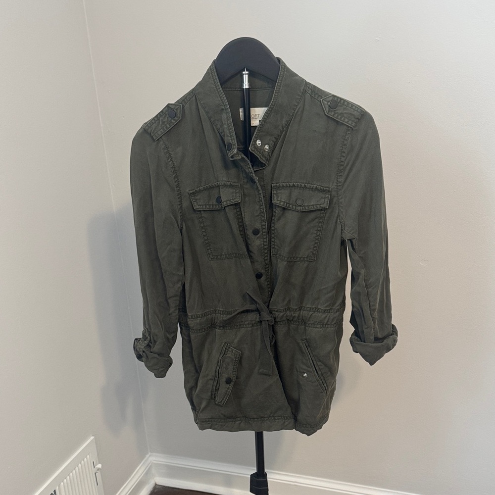 LOFT Dark Green Bomber Jacket